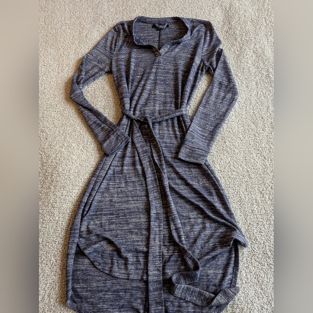 🌼B2G1 3/$20🌼 Sociology Heathered Navy Long-Sleeve Belted Knit Dress